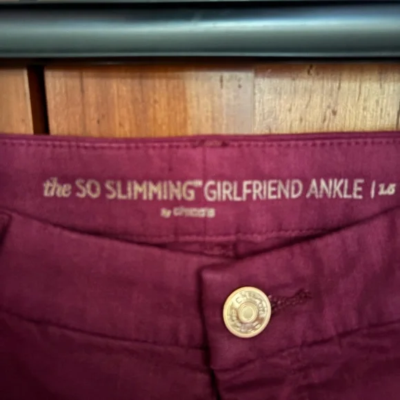 Chico's Burgandy Ankle Jeans - Picture 4 of 4